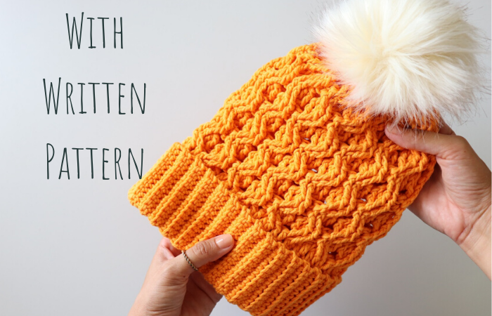Crochet An Easy Cable Hat / With Written Pattern