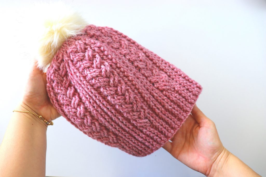 Quick & Easy Crochet Cable Hat Free Pattern for Beginners 