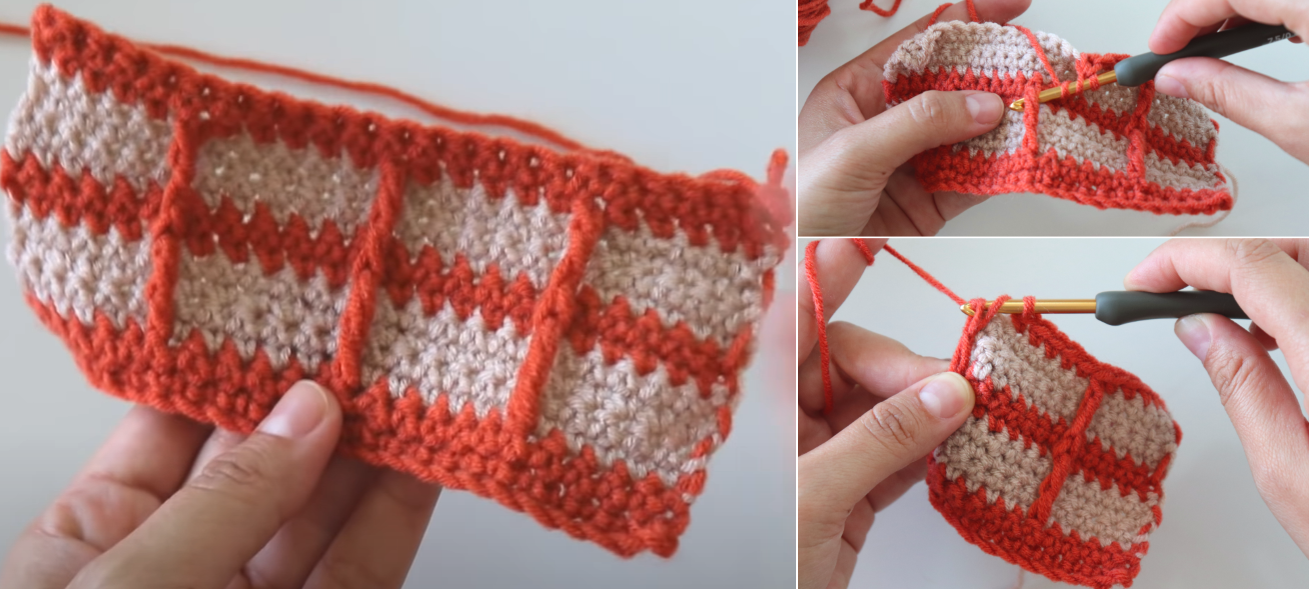 Crochet Brick Blanket Stitch With Written Pattern