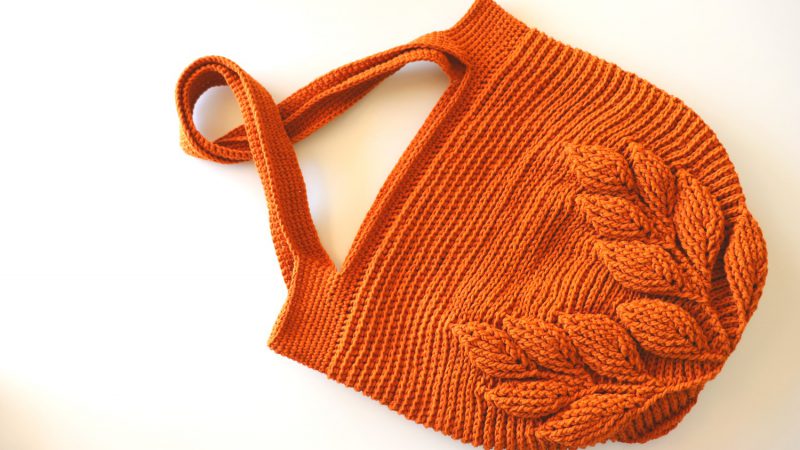 Crochet 3D Leaf Bag Tutorial With Written Pattern