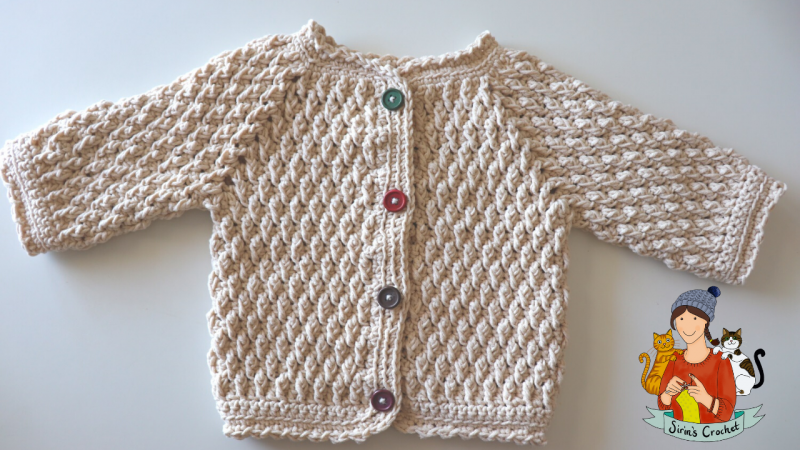 Crochet Easy Alpine Stitch Baby Cardigan (6-12 months)