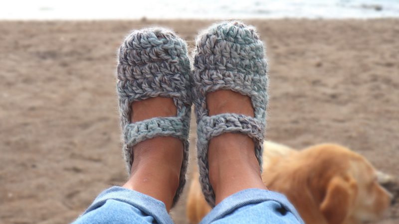 Crochet One Skein Slippers With Written Pattern